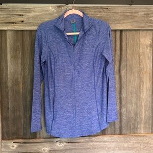 Duluth Women's Armachillo Cooling Mock Neck Shirt Size S Blue